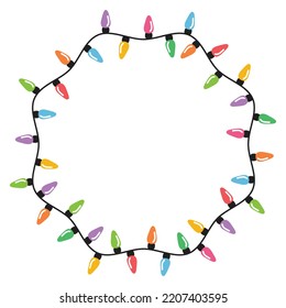 Christmas lights string isolated on white background vector
