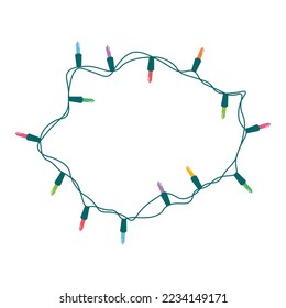 Christmas lights string isolated on white background vector