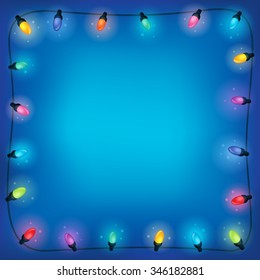 Christmas lights theme frame 2 - eps10 vector illustration.