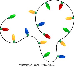 Christmas Lights, Christmas Tree Decoration Vector Art Illustration