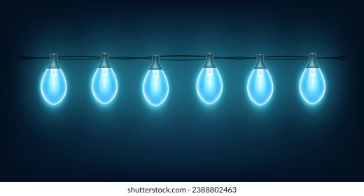 Christmas lights. Christmas tree garland, vector illustration.