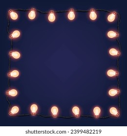 Christmas lights. Christmas tree garland, vector illustration.