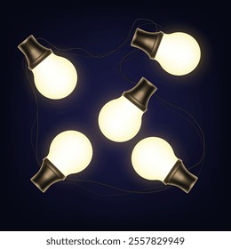 Christmas lights. Christmas tree garland, vector illustration.