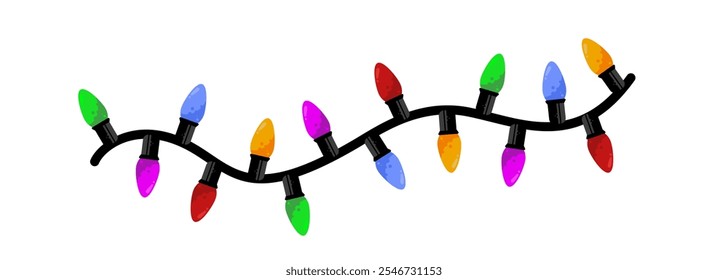 Navidades luces, luces del árbol de navidad - aislado, Ilustración vectorial