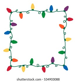 Christmas Lights Vector Border