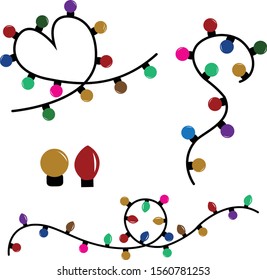 Christmas lights vector clip art graphics