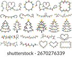 Christmas Lights Vector Clipart Bundle