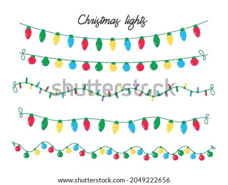 Christmas lights vector. Colorful light bulbs for Christmas decorations.