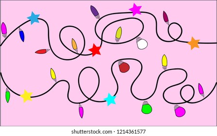 Christmas lights vector design