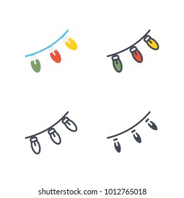 Christmas lights vector icon