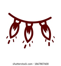 Christmas lights vector icon, illustration symbol.