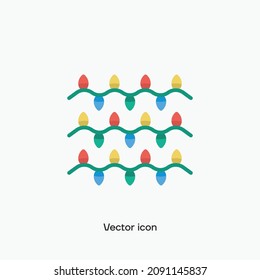 Christmas lights vector icon illustration. Premium quality.