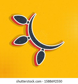 Christmas lights vector pop art style vector icon, illustration symbol. Vector pop art style vector icon.