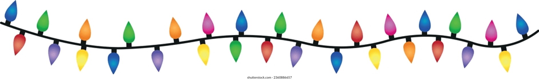 Luces navideñas. Luz vectorial de árbol de Navidad. Decoración de Navidad colorida para árboles y casa.	