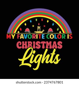 Christmas lights vector tshirt design