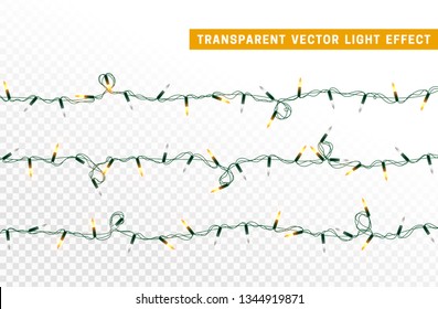 Christmas lights, Xmas decorations glowing orange and white garlands. For light design background.