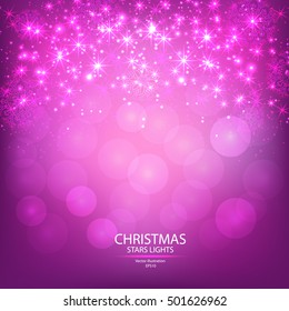 Christmas ligthts and snowflakes background. Vector illustrations.
