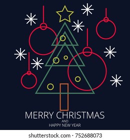 Christmas Line Art Background Vector