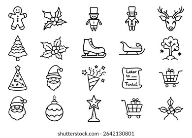 Christmas line art vector icon