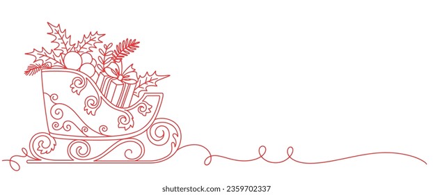 Christmas line art vector illustration, christmas element design