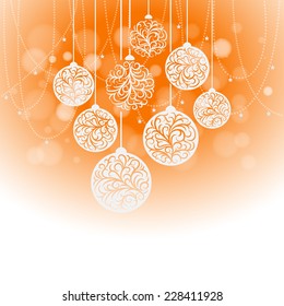 Christmas line ball with bokeh background,Vector abstract background