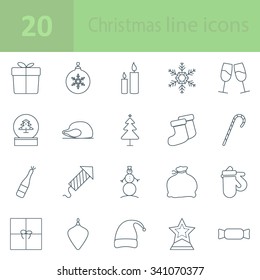 christmas line icon