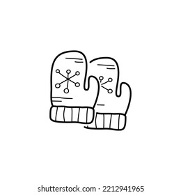Christmas line icon from the Christmas camping series. Happy Holidays symbol and elements. Stock winter vector. mittens symbols