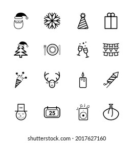 Christmas Line Icon for card template, background template, ornamental and decorative element
