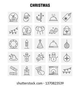 Christmas Line Icon for Web, Print and Mobile UX/UI Kit. Such as: Candle, Light, Christmas, Xmas, Astronomy, Moon, Space, Star, Pictogram Pack. - Vector