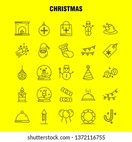 Christmas Line Icon for Web, Print and Mobile UX/UI Kit. Such as: Candle, Light, Christmas, Xmas, Astronomy, Moon, Space, Star, Pictogram Pack. - Vector
