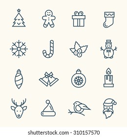 Christmas line icons