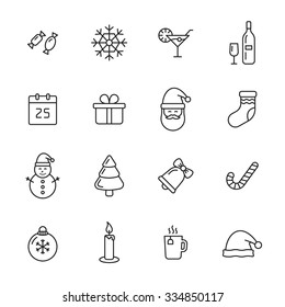 Christmas line icons