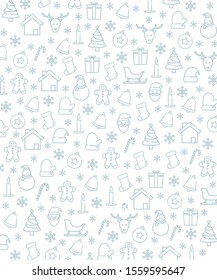 Christmas Line Icons Bacground Object