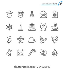 Christmas line icons. Editable stroke. Pixel perfect.