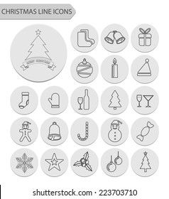 Christmas line icons.vector
