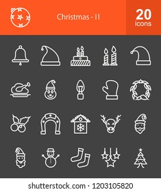 Christmas Line Inverted Icons