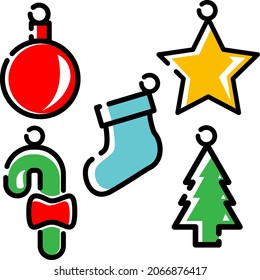 Christmas line shape vector image
