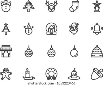 Christmas Line Style Icon Set