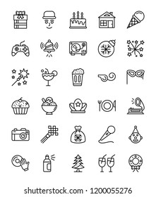 Christmas Line Vector Icons 