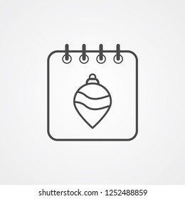 Christmas linear calendar concept vector icon sign symbol