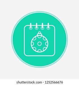 Christmas linear calendar concept vector icon sign symbol