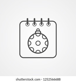 Christmas linear calendar concept vector icon sign symbol