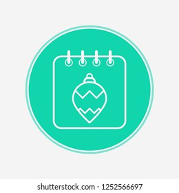 Christmas linear calendar concept vector icon sign symbol
