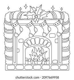 104 Kids Coloring Pages With Fireplace Images, Stock Photos & Vectors ...