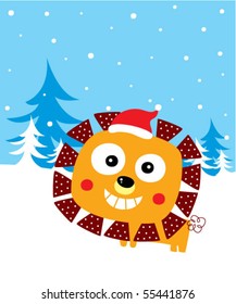 christmas lion doodle