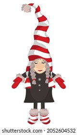 Christmas little gnome isolated on white background. Vector decoration