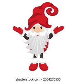 Christmas little Gnomes. Santa Claus. Christmas and new year  decoration. Hand-drawn vector illustration