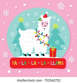 Christmas Llama Globe