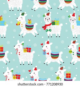 Christmas Llama Pattern