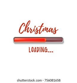 Christmas loading. Abstract design  isolated on white background. Template for greeting card, brochure or poster. Vector illustration.